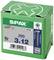 De afbeelding toont een groene verpakking Spax-schroeven, maat 3x12 mm, 'Made in Germany', met QR-code en 200 stuks inhoud.