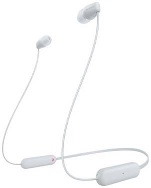 Sony WI-C100 In Ear headset  Bluetooth Stereo Wit  Headset, Klankregeling, Volumeregeling, Nekband, Bestand tegen zweet, Waterafstotend