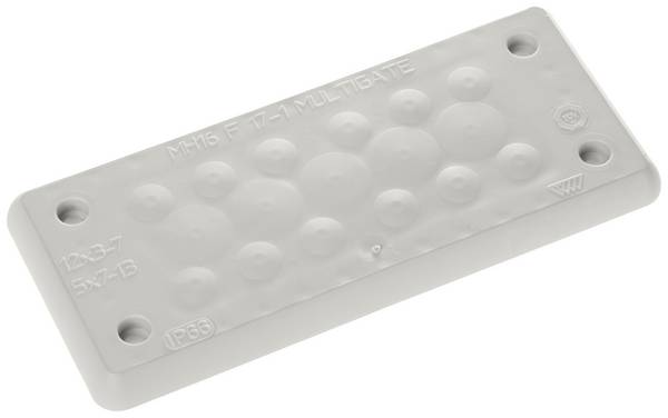 Trelleborg MH-16 F 17-1 LIGHT GREY UL94 V-0 IP65 | TPE | Screw Doorvoerplaat Waterdicht Klem-Ø (max.) 13 mm TPE Grijs 1 stuk(s)