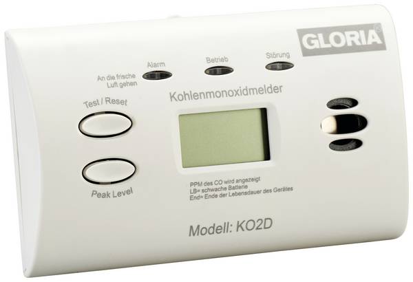 Gloria KO2D Koolmonoxidemelder   werkt op batterijen Detectie van Koolmonoxide