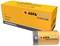 Een gele batterijverpakking van het merk AgfaPhoto met de opdruk 'Professional Alkaline'. Bevat tien 1,5V D-batterijen.