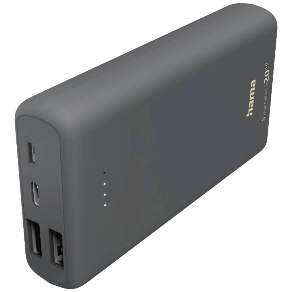 Hama Supreme 20HD Powerbank 20000 mAh LiPo USB-A, USB-C® Donkergrijs