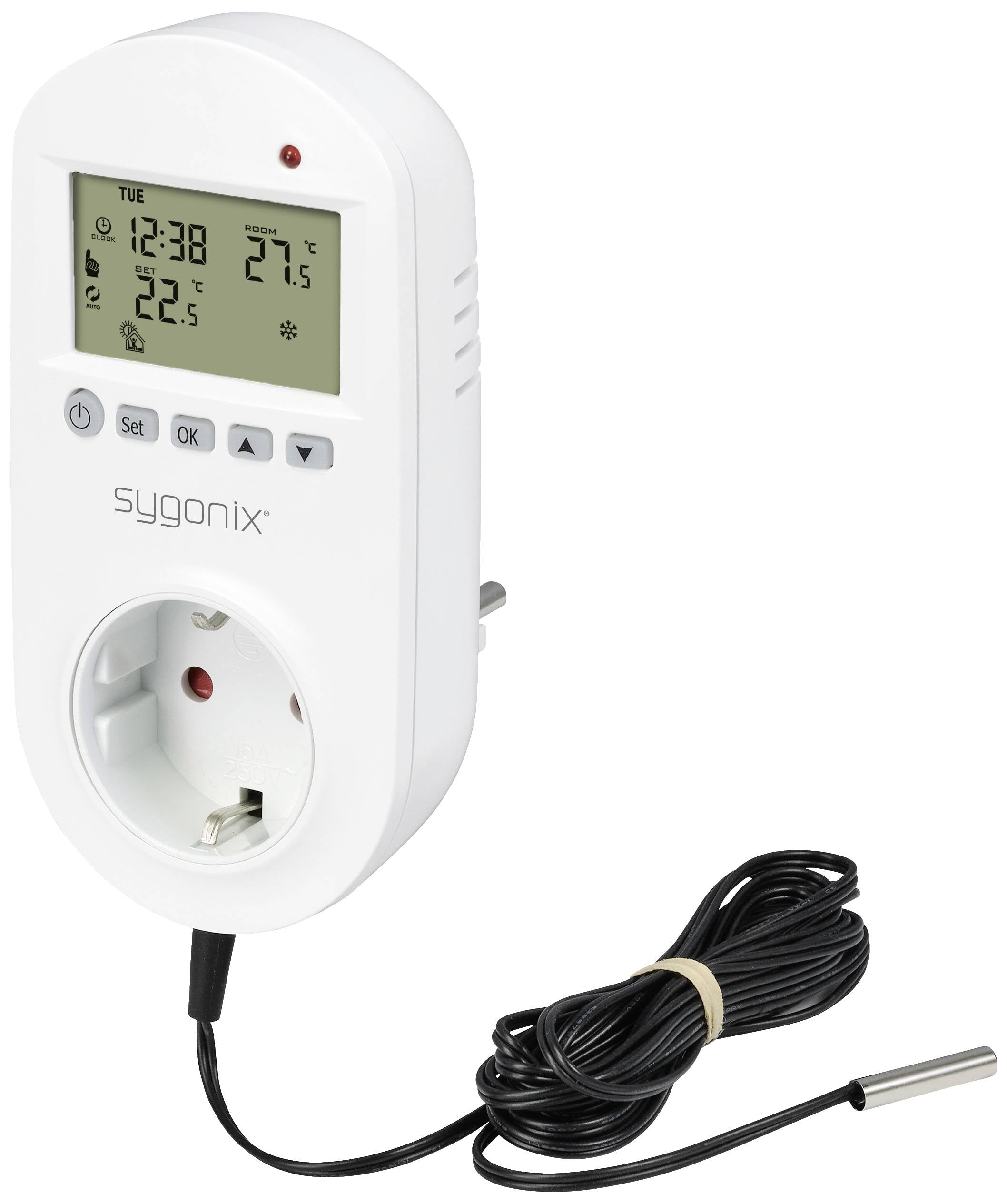 Sygonix SY-5372566 Universele thermostaat Montagewijze: Tussenstekker Weekprogramma 1 stuk(s)