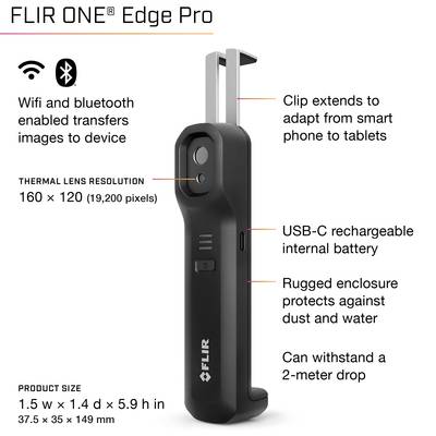FLIR EDGE PRO Warmtebeeldcamera -20 tot +400 °C 160 x 120 Pixel 8.7 Hz-8