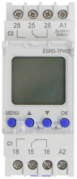 Counttec S2K90 Schakelklok voor DIN-rails ESRD-TPD2  Multifunctioneel, Weekprogramma, Dagprogramma, Vakantieprogramma
