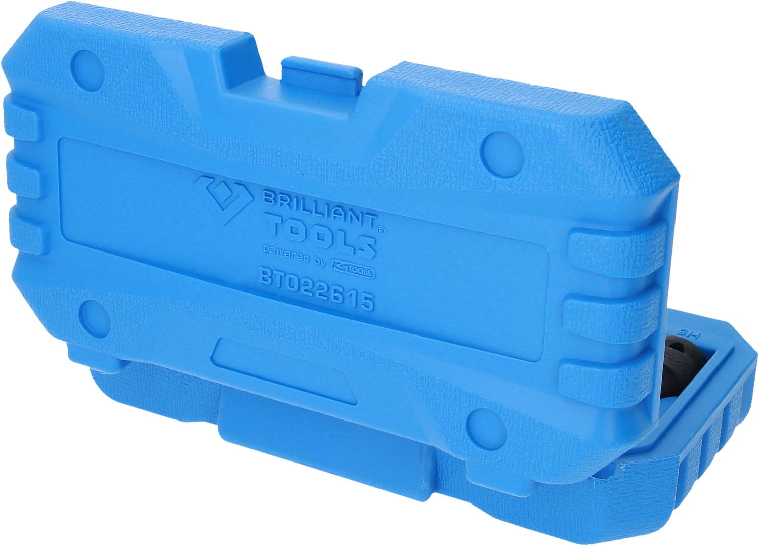 Blauwe gereedschapskist met het logo 'BRILLIANT TOOLS' en het nummer 'BT022615'.