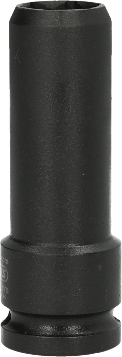 Lange zwarte cilinder met rechte, gelijkmatige diameter, mogelijk een gereedschapsaanbouwstuk of een technische component.