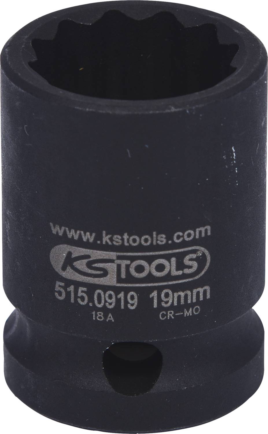 'KSTools' dopsleutelinzet, zwart, 19mm maat, geschikt voor handmatig gereedschap.
