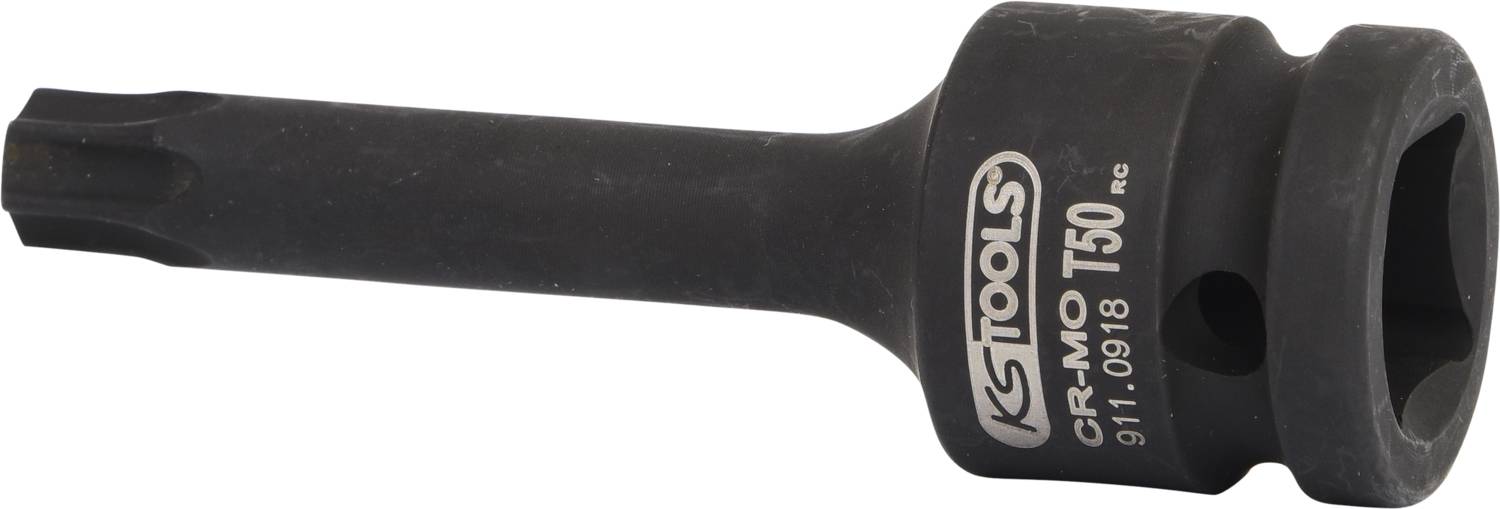 'KS Tools CR-MO T50' Bit. Zwarte, robuuste constructie voor ambachtelijke toepassingen.