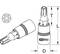 Een bit-schroevendraaier van KS Tools met T10-TORX®-profiel, buitenzeskant en 28,5 mm lengte. Gebruikt voor het aandraaien van schroeven.