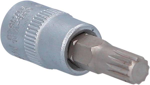 Metalen schroevendraaier-inzetstuk met stervormige kop, geschikt voor Torx-schroeven.