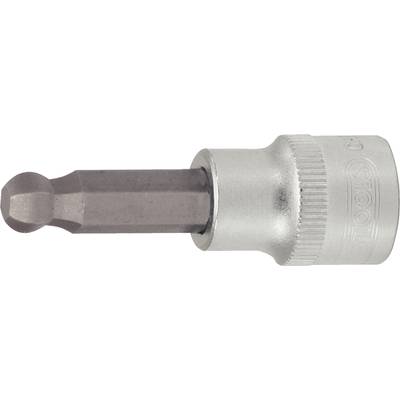 Een zilveren steeksleutelopzetstuk met een zeskantbit, geschikt voor het aanhalen of losdraaien van schroeven in mechanische toepassingen.