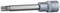 Een metalen Torx-bitopzetstuk voor schroevendraaiers, zeshoekig van vorm, met een geprofileerde buitengreep voor een betere grip.