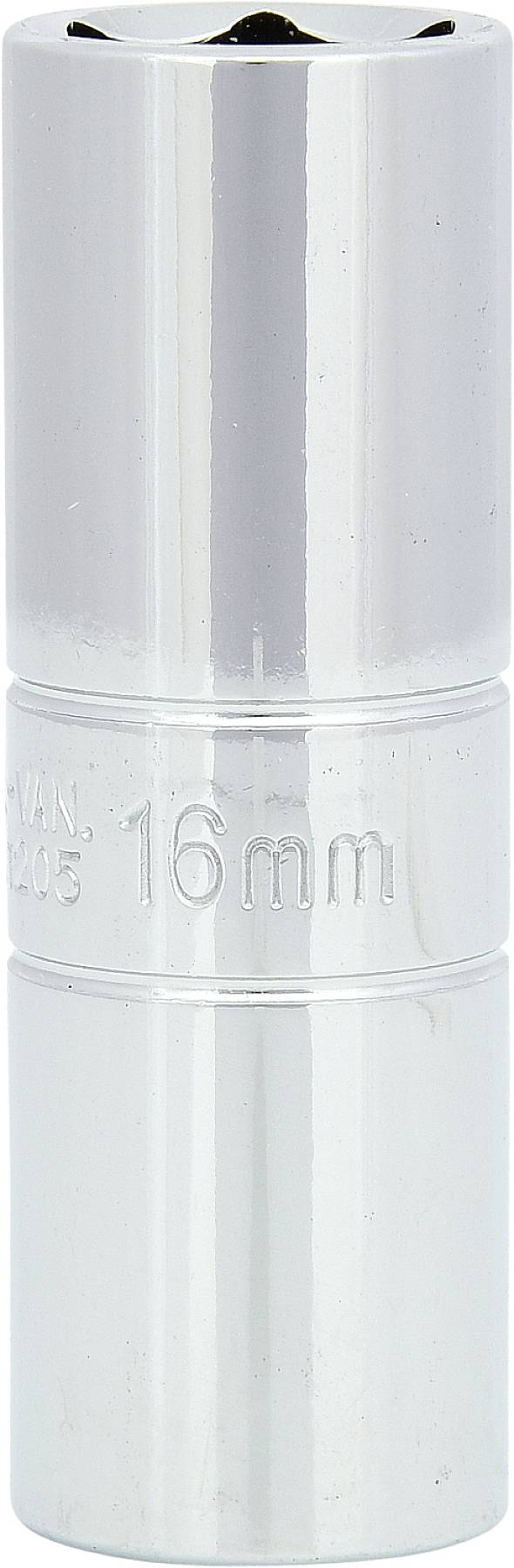 Steekmoer, 16 mm, zilver, van metaal, cilindrische vorm, gereedschap voor schroefwerkzaamheden.