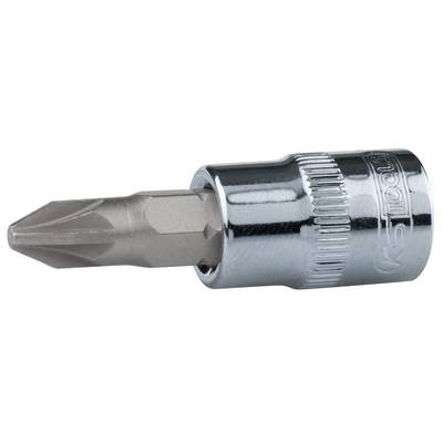 Een zilveren schroefdop met kruiskopaanzet en geribbelde greep, geschikt voor hand- of elektrisch gereedschap.