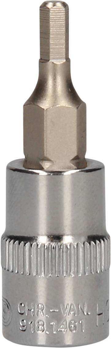 Zeskant-bit van chroom-vanadium-staal met 1/4-inch-opname, geschikt voor schroefwerkzaamheden in verschillende toepassingen.