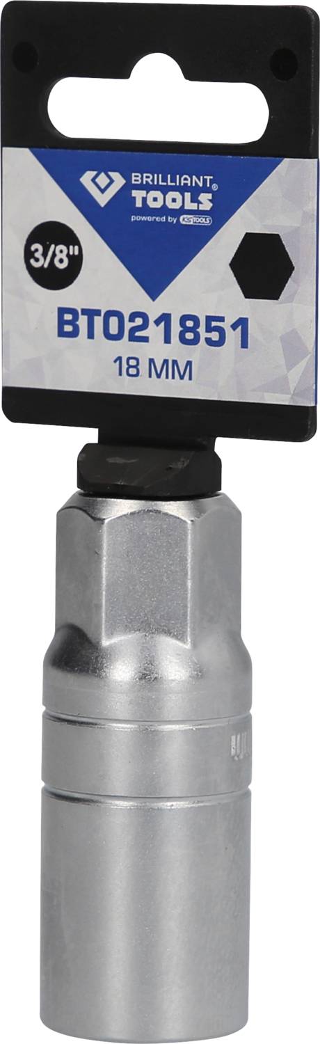 Steeksleutel met productcode BT021851 en maat 18 mm op een verpakkingskaart.