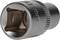 Een enkele 11 mm metalen dopsleutel, zilverkleurig, met gegroefde greep voor een betere grip.