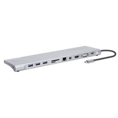Manhattan 130578 USB-C dockingstation Geschikt voor merk (dockingstation): Universeel Incl. laadfunctie, Geïntegreerde k