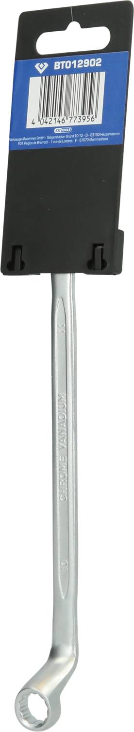 'EINHELL Sleutel 8x10 mm', zilver, langwerpig, gebogen gereedschap met twee open uiteinden, geschikt voor het losdraaien van schroeven en moeren.