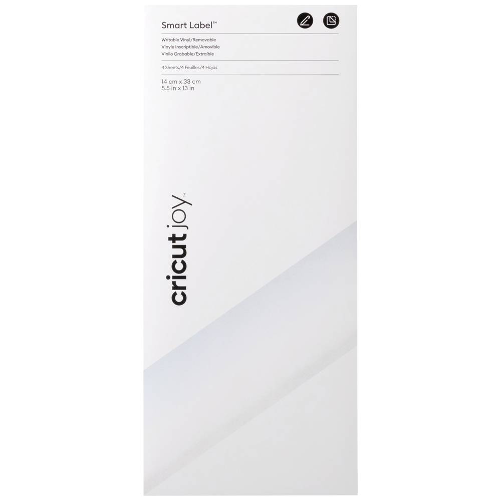 Cricut Joy Smart Label | beschrijfbaar vinyl | verwijderbaar | zwart | 14x33cm | 4 vellen