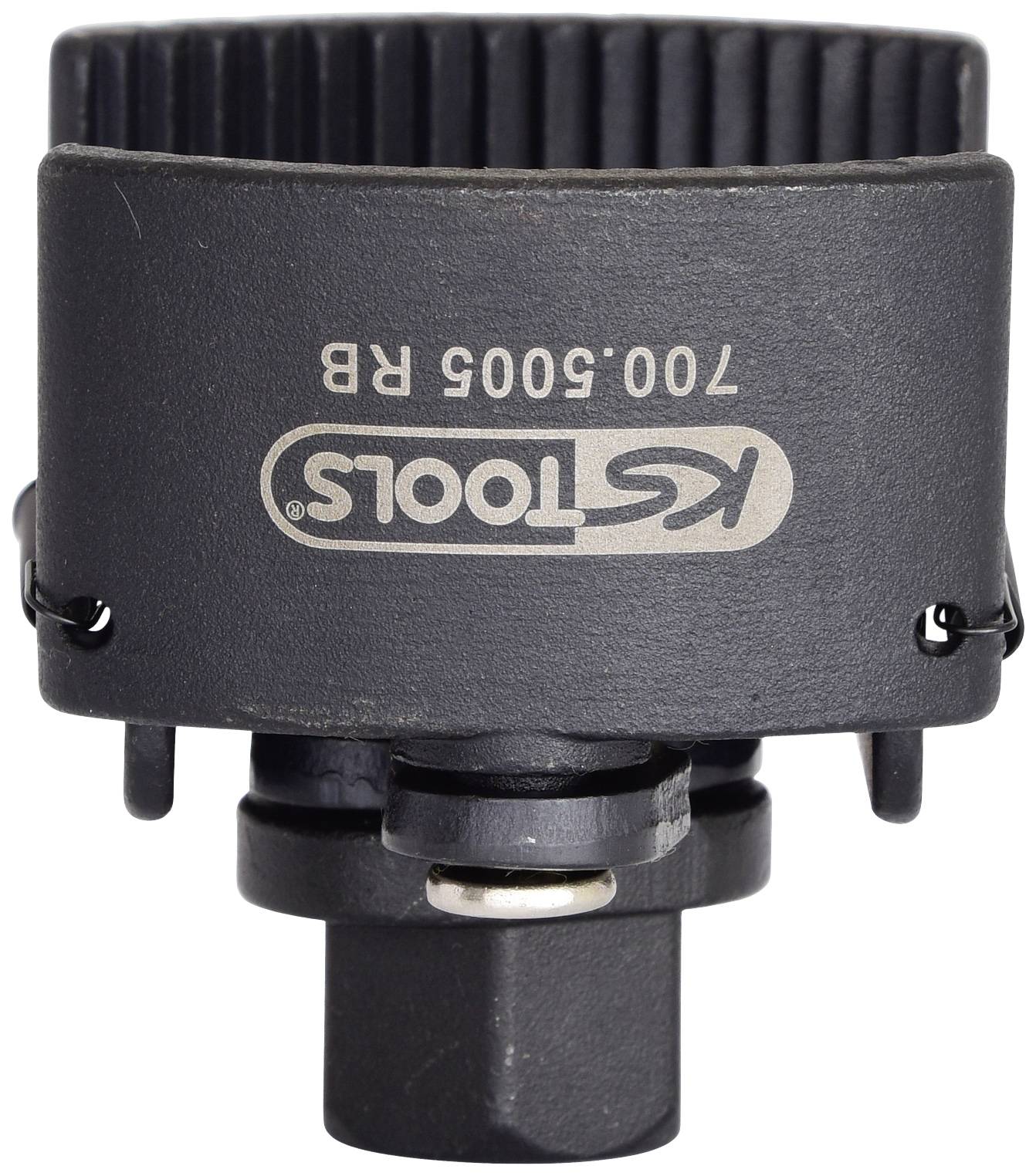 'Speciale gereedschapsadapter van KS TOOLS, model 700.5005 RB, met gegolfd profiel. Gebruikt voor nauwkeurige montage-werkzaamheden.'