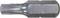 Torx-bit met zeskante stervormige kop, zilverkleurig, van metaal, geschikt voor schroevendraaiers.