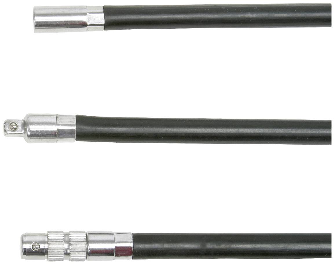 Drie zwarte kabels met zilveren stekkeruiteinden, gerangschikt in een verticale rij. Elke kabel heeft een ander stekkertype.