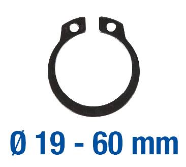 'Seegerring met 19–60 mm diameter.'