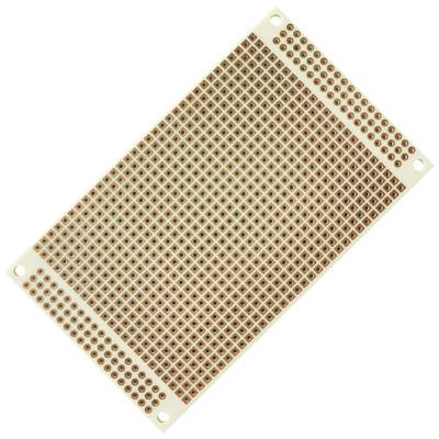 Een lege printplaat met een raster van gaten, geschikt voor het prototypen van elektronische schakelingen.