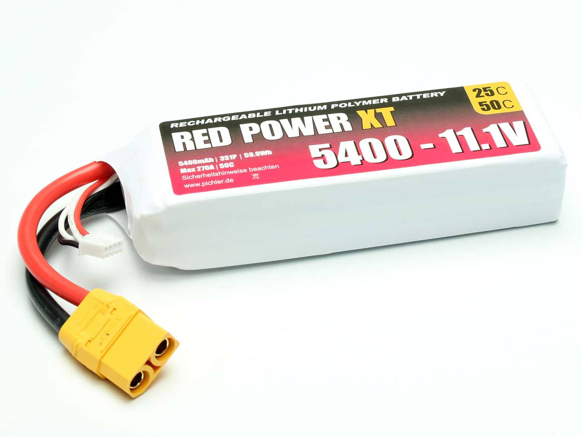 Red Power LiPo accupack 11.1 V 5400 mAh Aantal cellen: 3 Softcase XT90