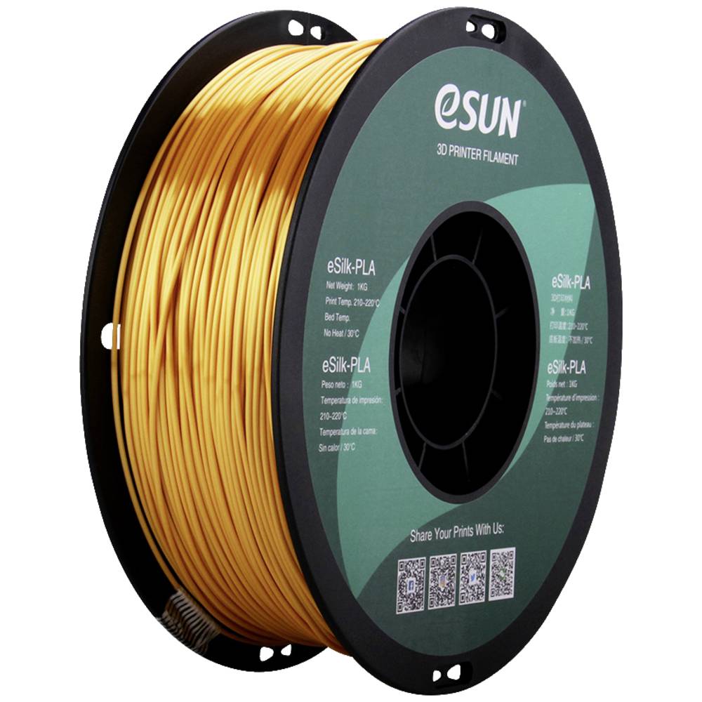 ESUN eSilk-PLA Gold Filament PLA kunststof 1.75 mm 1 kg Bladgoud (glanzend) 1 kg