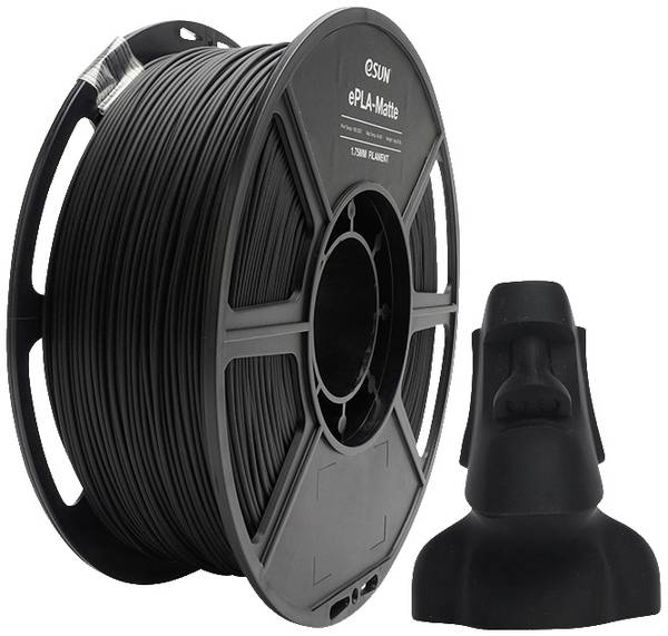 ESUN ePLA-Matte Black Filament PLA mat 1.75 mm 1 kg Zwart (mat) 1 kg
