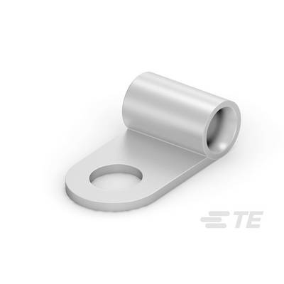 Aluminium kabelschoen met cilindrische klemschede en platte boorgaatflenzen, geschikt voor bevestiging aan kabels voor elektrische verbinding.