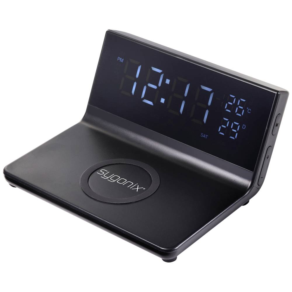 Sygonix Alarm Clock with Wireless Charger SY-5459860 Laadstation