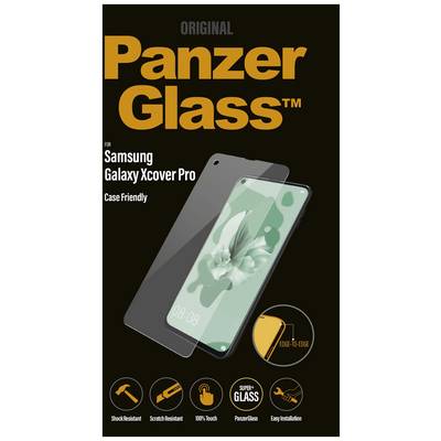 Beschermfolie voor Samsung Galaxy Xcover Pro in verpakking. Kenmerken: schokbestendig, kraswerend, 100% touchgevoelig, eenvoudige installatie.