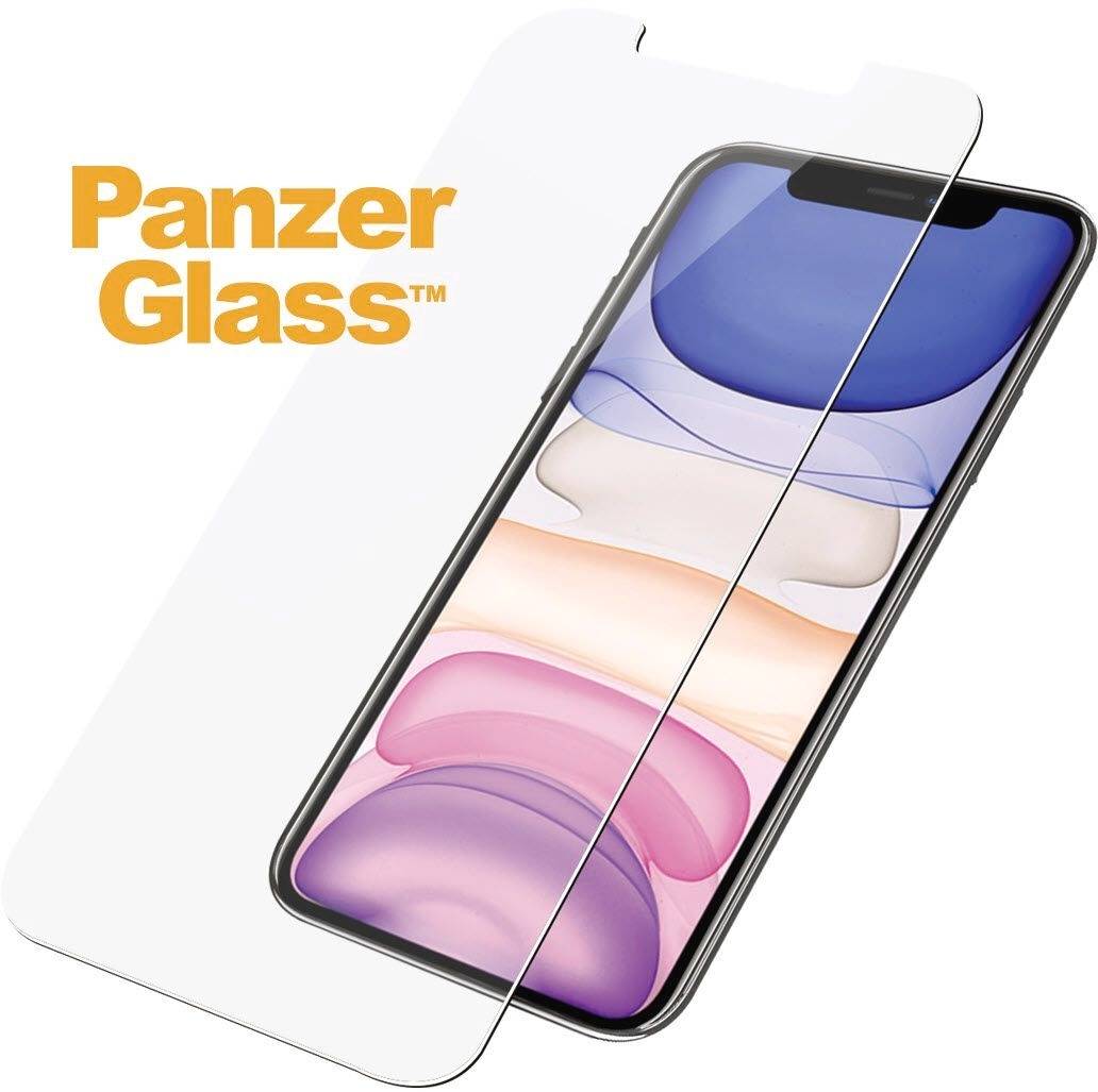 Het beeld toont een smartphone met een PanzerGlass screenprotector die het display bedekt.