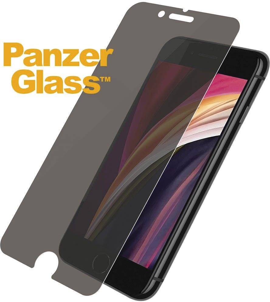 Smartphone met een aangebracht PanzerGlass schermbeschermend glas, dat het schermoppervlak bedekt en bescherming biedt tegen krassen.