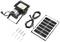 Solarlamp met bewegingssensor en zonnepaneel. Bevat bevestigingsmateriaal en kabel. Geschikt voor milieuvriendelijke buitenverlichting.