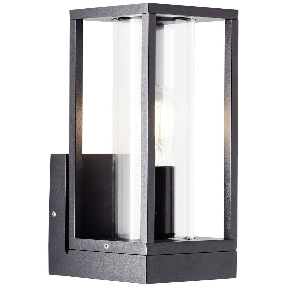 Brilliant Dipton buiten wandlamp zand zwart, aluminium/glas, 1x A60, E27, 40 W
