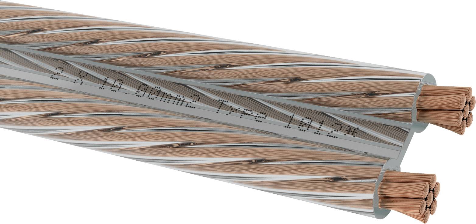 Oehlbach D1C314 Luidsprekerkabel 1 x 2 x 10 mm² + 1 x 2 x 10 mm² Transparant 4 m