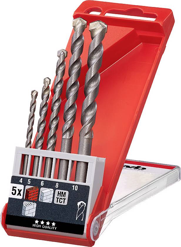kwb 039500 Veredeld staal Steen-spiraalboor 5-delig 4 mm, 5 mm, 6 mm, 8 mm, 10 mm Cilinderschacht 5 stuk(s)