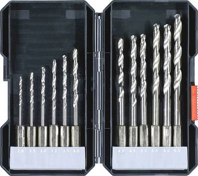 kwb 108810  HSS  Metaal-spiraalboorset 12-delig 2 mm, 2.5 mm, 3 mm, 3.2 mm, 3.5 mm, 4 mm, 4.5 mm, 4.8 mm, 5 mm, 5.5 mm, 6 mm, 6.5 mm   DIN 338 1/4" (6.3 mm) 12 stuk(s)