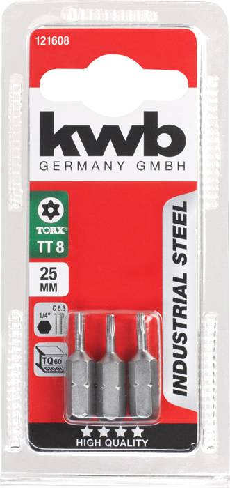 kwb 121608 TX-bit Aandrijving: 1/4 (6,3 mm) Uitvoering: TX TX 8 25 mm – Photo 3 sur 3