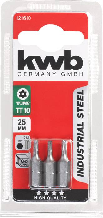 kwb 121610 TX-bit Aandrijving: 1/4 (6,3 mm) Uitvoering: TX TX 10 25 mm – Foto 3 van 3