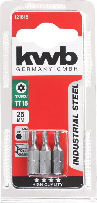 kwb 121615 TX-bit Aandrijving: 1/4 (6,3 mm) Uitvoering: TX TX 25 25 mm – Foto 3 van 3