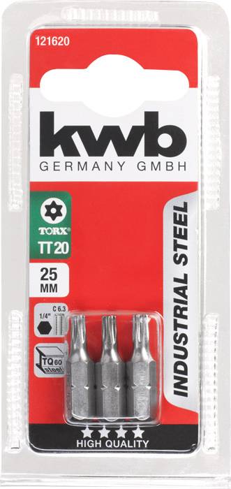 kwb 121620 TX-bit Aandrijving: 1/4 (6,3 mm) Uitvoering: TX TX 25 25 mm – Foto 3 van 3