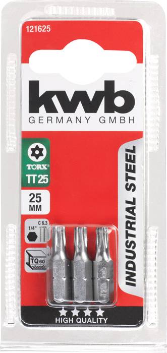 kwb 121625 TX-bit Aandrijving: 1/4 (6,3 mm) Uitvoering: TX TX 25 25 mm – Foto 3 van 3