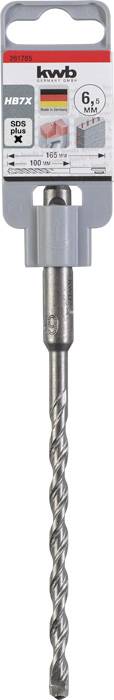 Boor met SDS-schacht en schroefdop in grijs en zilverkleurig design, geschikt voor beton, 6 mm diameter, 100 mm lengte.