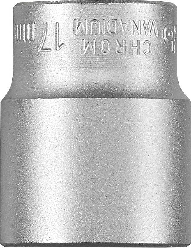 Steekmoer van chroom-vanadium-staal, maat 17 mm, cilindrische vorm, glanzende oppervlakte, geschikt voor handgereedschappen.